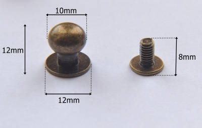 Solid Brass 10mm Knob Set (4 per set)